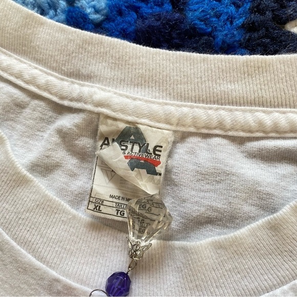 Y2k vintage ironic white tuxedo tee shirt - size XL - Picture 6 of 8